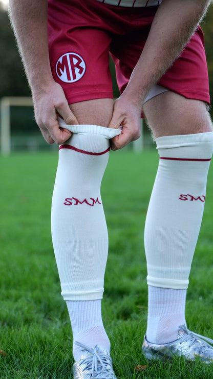 Stutzen Beige / Weinrot