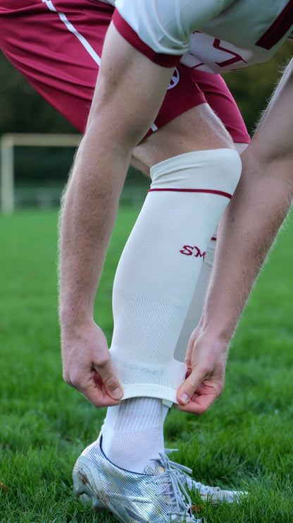 Stutzen Beige / Weinrot