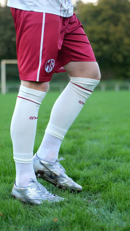 Stutzen Beige / Weinrot