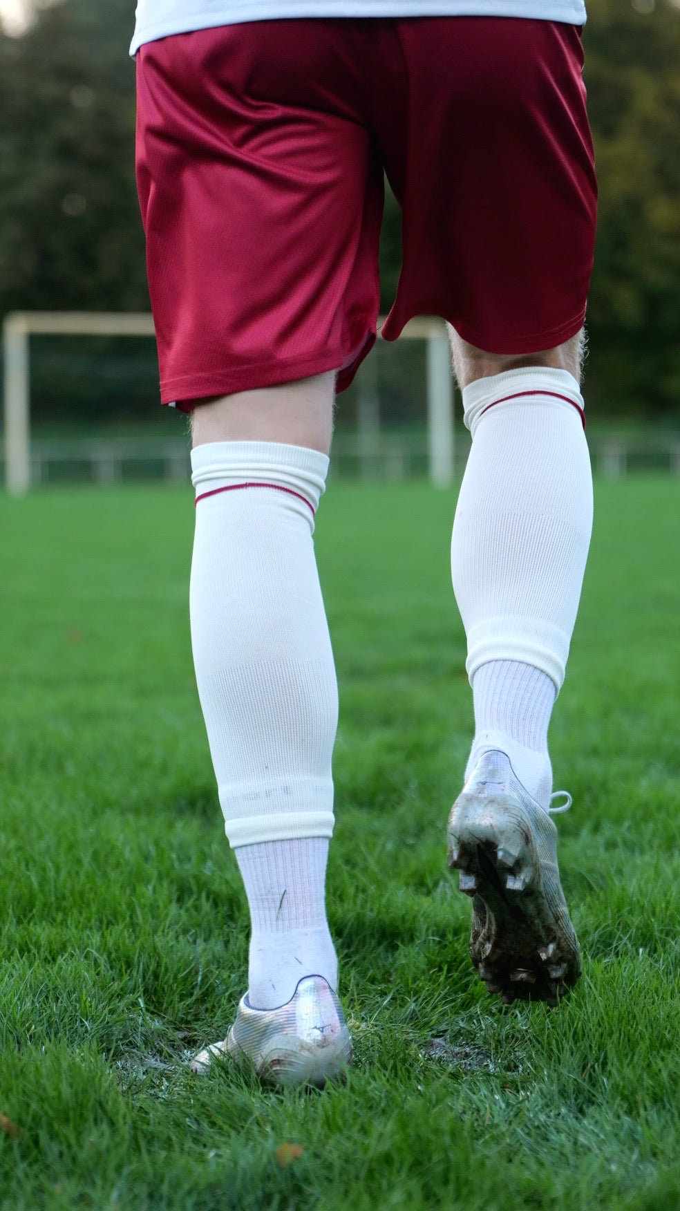 Stutzen Beige / Weinrot